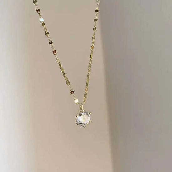 Silver Zircon Diamond Necklace