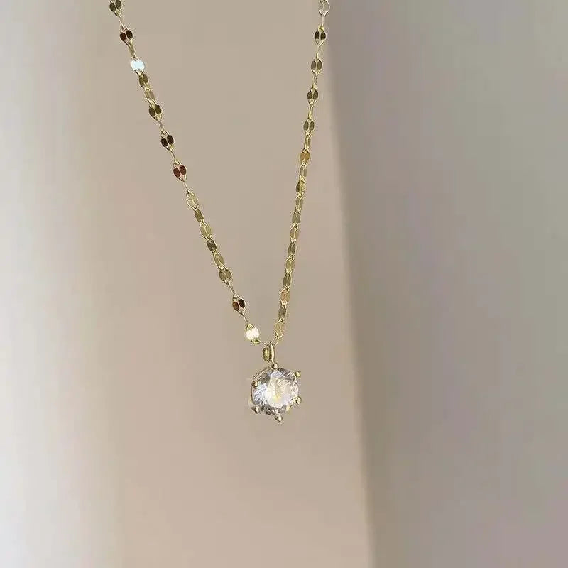 Silver Zircon Diamond Necklace