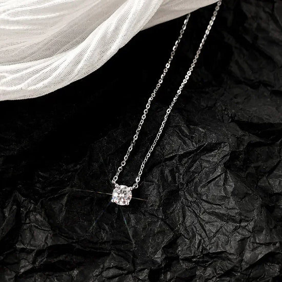 Silver Zircon Diamond Necklace