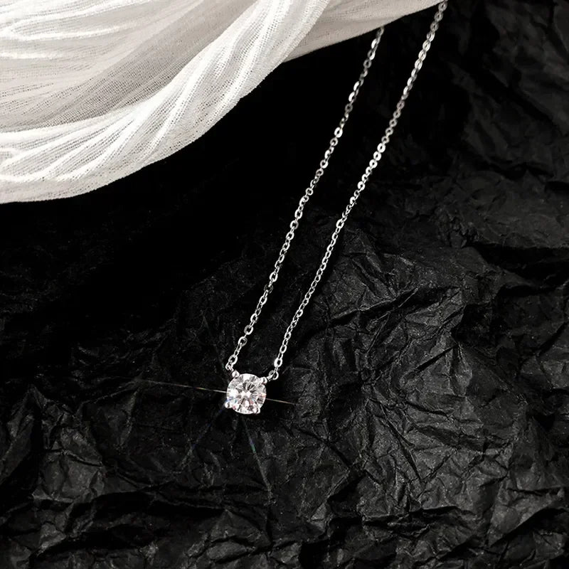 Silver Zircon Diamond Necklace