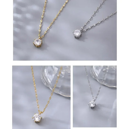 Silver Zircon Diamond Necklace