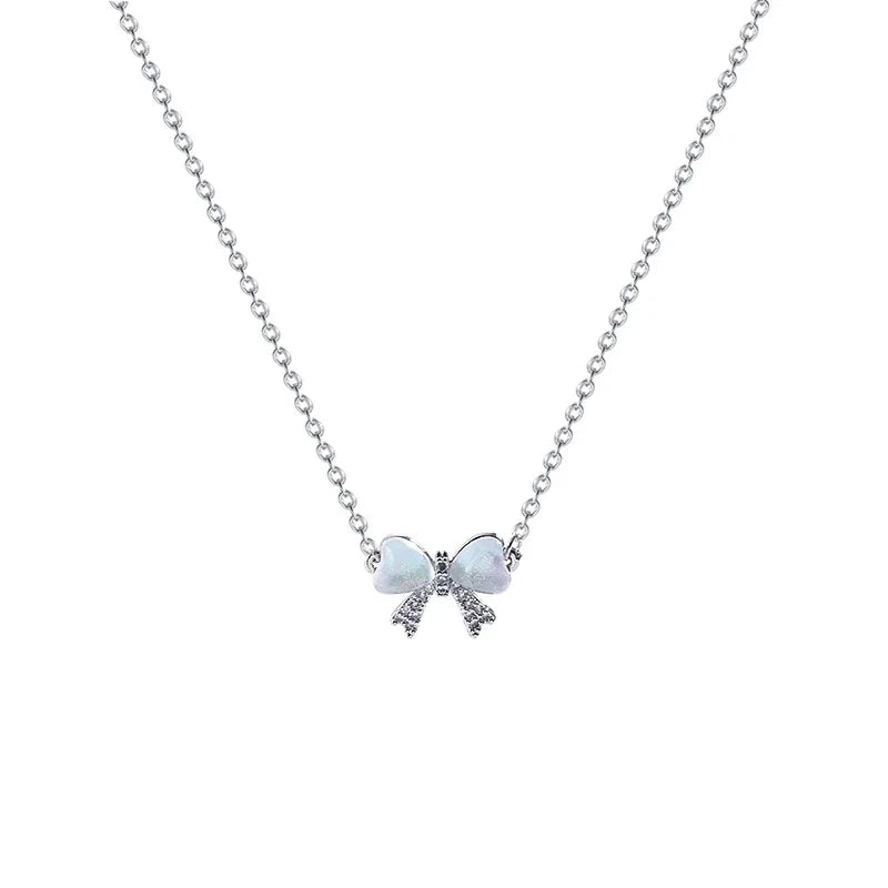 Opal Bow Necklace